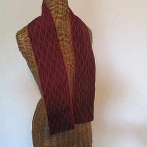 Silk red & brown reversible scarf